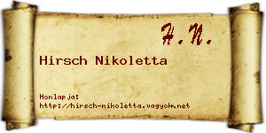 Hirsch Nikoletta névjegykártya